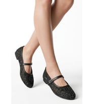 Cuwe Siyah Tül Babet Ayakkabı