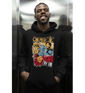 Monkey D. Luffy Ace Sabo Baskılı Unisex Oversize One Piece Anime Karakterleri Hoodie
