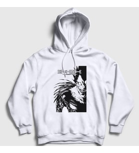 Presmono Unisex Beyaz Poster Anime Death Note Kapüşonlu Sweatshirt 130098tt