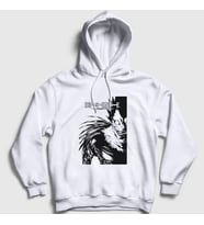 Presmono Unisex Beyaz Poster Anime Death Note Kapüşonlu Sweatshirt 130098tt