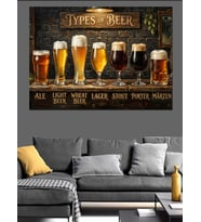 Types Of Beer Bira Çeşitleri Dekoratif Kanvas - Mdf Ahşap Tablo
