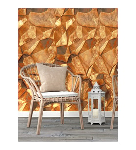 Dreamwall 3 Boyutlu Desenli Isı Ve Ses Yalıtımlı Sağlıklı Tekstil Duvar Kağıdı (Gold)