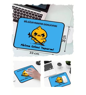 Sinirli Civciv Tasarımlı 33x28 Cm Mousepad Kaymaz Taban Rahat Konforlu Mouse Pad