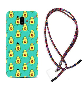 Samsung J6 Plus J7 Prime J7 Pro M20 Kılıf Boyun Asklı Rasta Silikon Oynayan Avokadolar 1770
