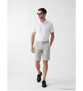 LCWAIKIKI Classic Gri Standart Kalıp Erkek Gabardin Şort