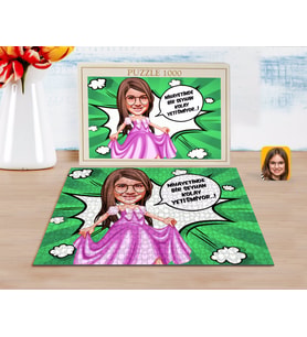 BK Gift Kişiye Özel Kız Çocuk Kolay Yetişmiyor Karikatürlü 1000 Parça Profesyonel Puzzle-4