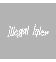 İllegal İşler Araba Sticker siyah 16x5 CM (Beyaz)