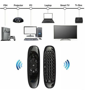 2.4g Kablosuz Air Mouse Ve Mini Klavyeli Uzaktan Kumanda - Android Tv Uyumlu (Düz Siyah)