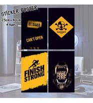 closed danger hard core strong resimler - 4 adet yapışkanlı poster sticker etiketler - dolap cam oda için