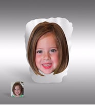 BK Gift Kişiye Özel Kız Çocuk Kafa Fotoğraflı Beyaz Yastık-1