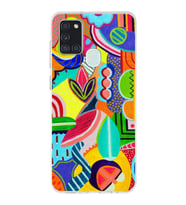 PrintiFy Samsung Galaxy A21s ile Uyumlu 1mm Slim Fit Retro Colors 6 Baskılı Şeffaf  Kılıf