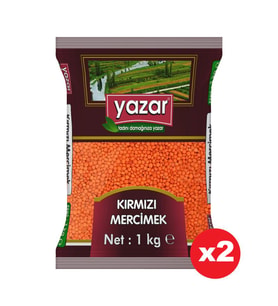 Yazar Yerli Kırmızı Mercimek 1 Kg. x 2 Adet