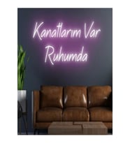 Kanatlarım Var Ruhumda Yazılı Neon Tabela