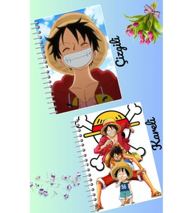 Monkey d luffy defter seti 2 adet A4 boyutu 21*30 çizgili + kareli 60 syf