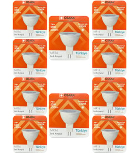(10 Adet) Osaka 7W (50W) Beyaz Işık (6500K) G4 Duylu (İğne Bacak) Led Çanak Ampul
