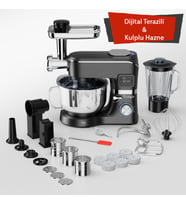 Trumio Çok İşlevli Hamur Mayalama Kıyma Çekme Blender Makinesi (Gri-Gri)