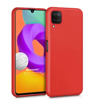 Microsonic Matte Silicone Samsung Galaxy M32 4G Kılıf Kırmızı