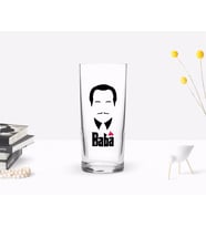 BK Home Renkli Baskılı Godfather Baba Tasarımlı Rakı Bardağı-12 (Beyaz)