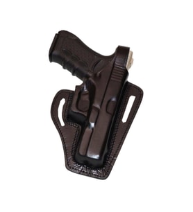 Glock 19 Deri Tabanca Kılıfı Siyah Baskılı Kapalı