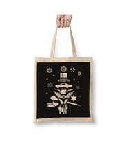 Supernatural Christmas Tree Silhouette White Beyaz Bez Çanta Uzun Saplı Alışveriş Çantası