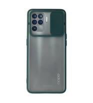 Oppo Reno 5 Lite Kılıf Palm Buzlu Kamera Sürgülü Silikon - Yeşil