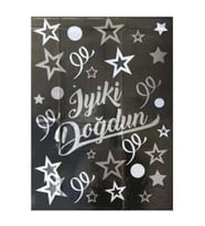 Masa Örtüsü İyiki Doğdun Siyah 120x180-