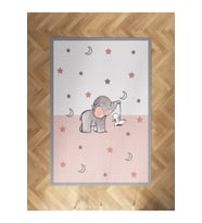 MEKTA HOME BEBEK VE ÇOCUK ODASI Sevimli Yavru Fil Desenli Halı