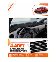 TOYOTA YARİS (2014-2019) Uyumlu Ön Torpido Koruma Kılıfı Halısı - Siyah