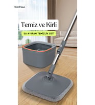 Kare Mop Temizlik Seti, Su Ayırıcı Otomatik Temizlik Cihazı