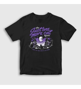 Presmono Unisex Çocuk Siyah Just More Cat Kedili T-Shirt 450779tt