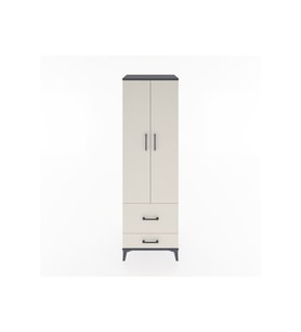 Hyperion Dolap 4 Raflı 2 Çekmeceli 2 Kapaklı 60x44x195 Antrasit-Aytaşı