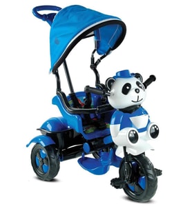 Babyhope 127 Little Panda Ebeveyn Kontrollü Tenteli Müzikli Tricycle Üç Teker Bisiklet- Mavi
