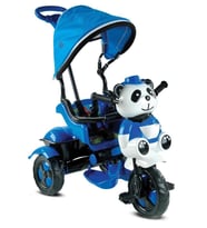 Babyhope 127 Little Panda Ebeveyn Kontrollü Tenteli Müzikli Tricycle Üç Teker Bisiklet- Mavi