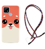 Realme C11 C21 C21Y C25Y C11 2021 Kılıf Boyun Asklı Rasta Silikon Sevimli Köpek 1731