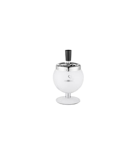 Şık Metal Hazneli Beyaz Küllük, 8 cm, Standlı, Modern Tasarım