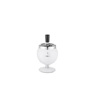 Şık Metal Hazneli Beyaz Küllük, 8 cm, Standlı, Modern Tasarım