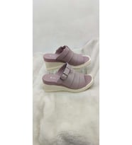 ÇİĞDEM GERÇEK DERİ PUDRA KADIN GENİŞ BANTLI  DOLGU TOPUK TERLİK - PUDRA - 40 - ST02562-12956