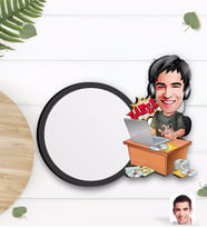 BK Gift Kişiye Özel Erkek Gamer Karikatürlü Ahşap Bardak Altlığı-1