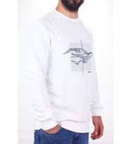 Twister 1915 Ekru Bisiklet Yaka Erkek Sweat