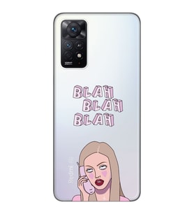 Redmi Note 11 Pro Uyumlu Blah Blah Blah Mean Girls Desenli Şeffaf Telefon Kılıfı