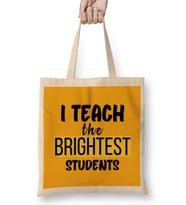 Teacher Gift-Learning Inspire-Science Student School Inspirational KIDS WOMEN Men Bez Çanta Uzun Saplı