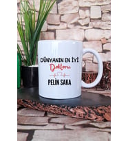Dünyanın En İyi Doktoru Baskılı Kişiye Özel Doktor Hediyelik Kupa Bardak