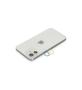 Apple İphone 11 Renkli Kamera Lens Koruma Cam - Sarı-mavi
