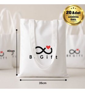 Logonuza Özel 20 Adet Micro Polyester Çanta 35x40 cm – Beyaz Promosyon Logolu Çanta