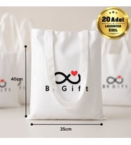 Logonuza Özel 20 Adet Micro Polyester Çanta 35x40 cm – Beyaz Promosyon Logolu Çanta