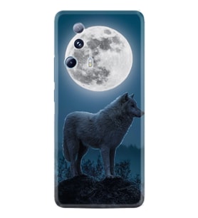 Xiaomi 13 Lite Kılıf Resimli Desenli Silikon Platinium Series Wolf Moon 1857