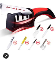 Profesyonel Bileyici Çeyizlik Bıçak Bileme Aleti Ergonomik Saplı 3 Açılı Bıçak S