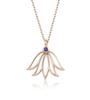 Safir Lotus Çiçeği Kolye