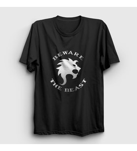 Presmono Unisex Siyah Beware The Beast In Black T-Shirt 536711tt