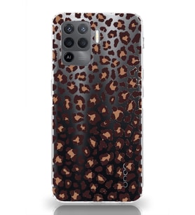 Oppo Reno 5 Lite Uyumlu Leopar Desenli Şeffaf Telefon Kılıfı